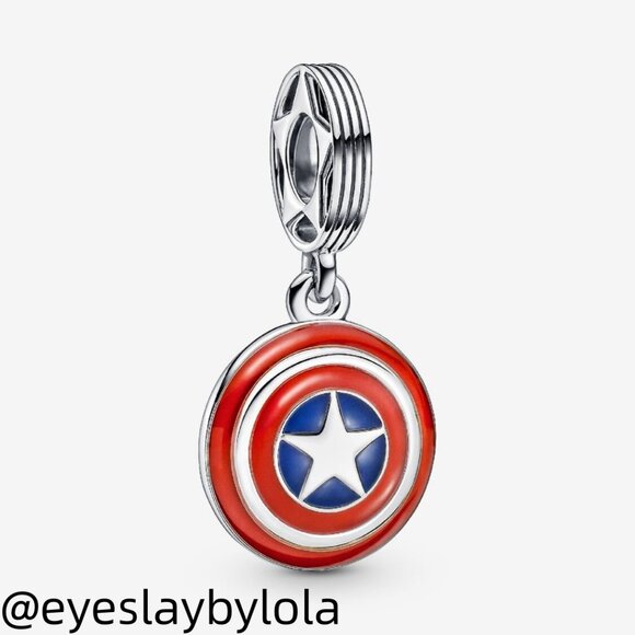 Pandora Marvel The Avengers Captain America Shield Dangle Charm - Picture 1 of 6